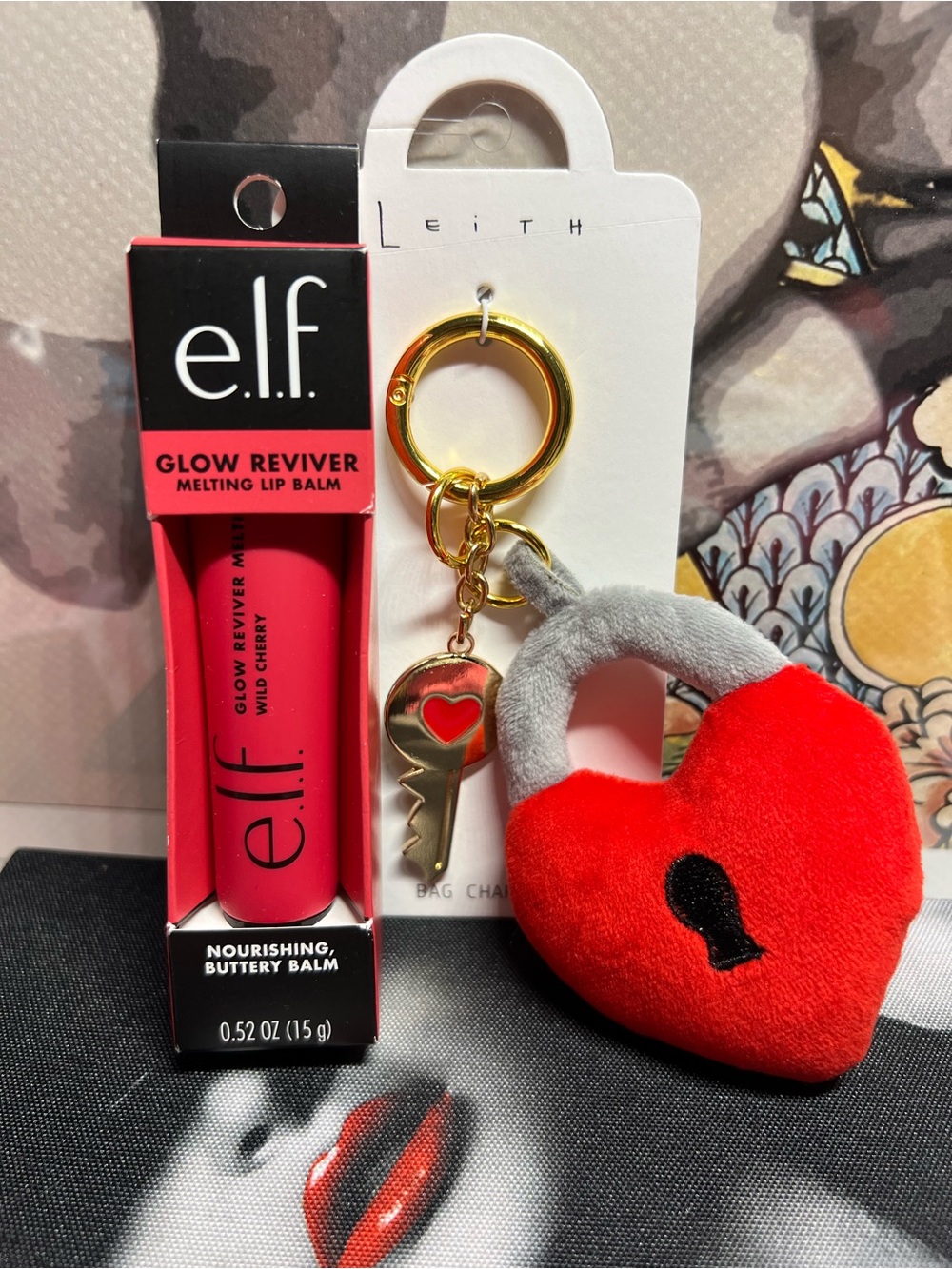 NEW e.l.f. Lip Balm & Leith Bag Charm Keychain